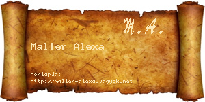 Maller Alexa névjegykártya